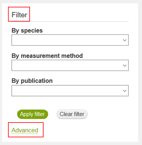 Filter function